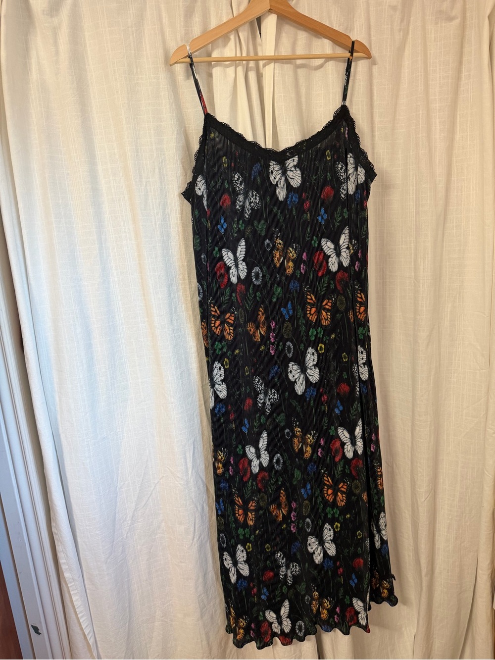 Dressed in LALA Black Butterfly & Floral Midi Slip Dress